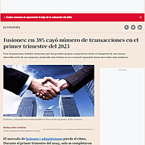 Fusiones: en 38% cay nmero de transacciones en el primer trimestre del 2023